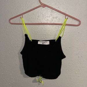 Emma and Sam black tank with neon straps from LF size medium